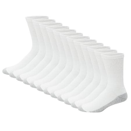 Hanes Men's Double Tough Durability Crew Socks, 12-pack