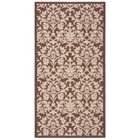 SAFAVIEH Courtyard Yvette Floral Indoor/Outdoor Area Rug, 2'7" x 5', Chocolate/Natural