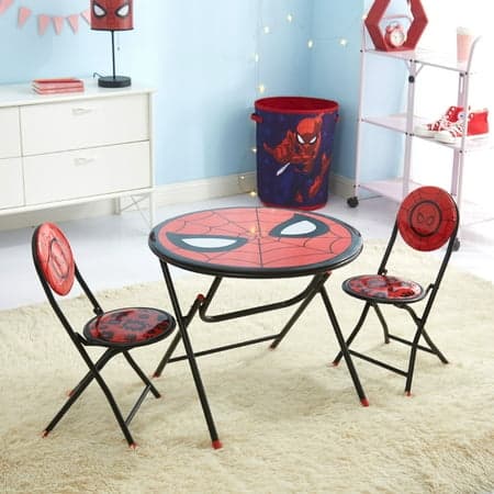 Marvel Spiderman Printed 3 Piece Round Table and Chair Set