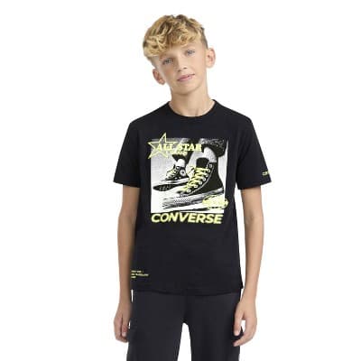 Converse® Boys' Short Sleeve Hightops Graphic T-Shirt - Black XL