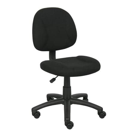 Boss Office Products Perfect Posture Deluxe Office Task Chair without Arms, Black