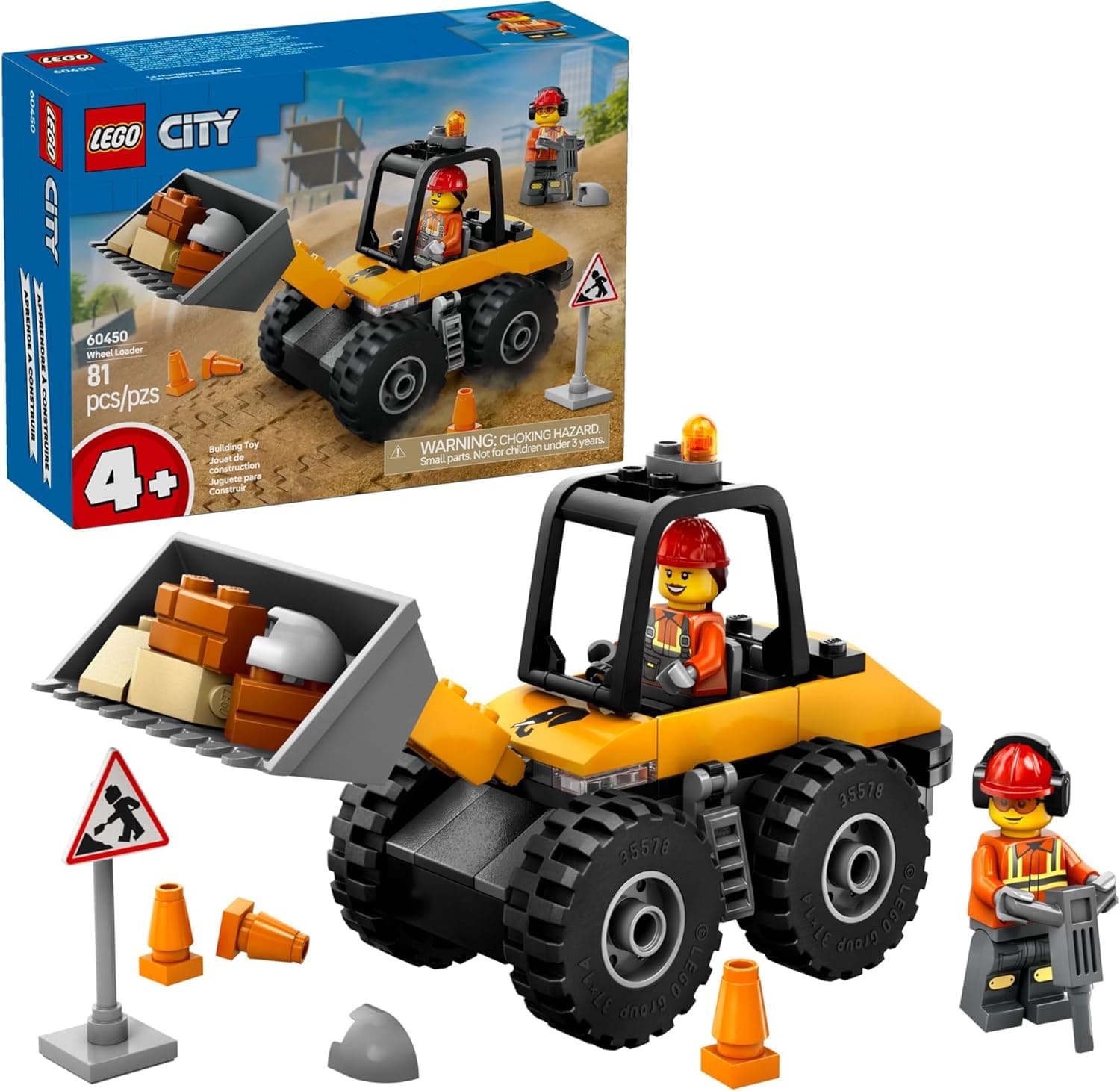 LEGO City Yellow Construction Wheel Loader - Educational Toy