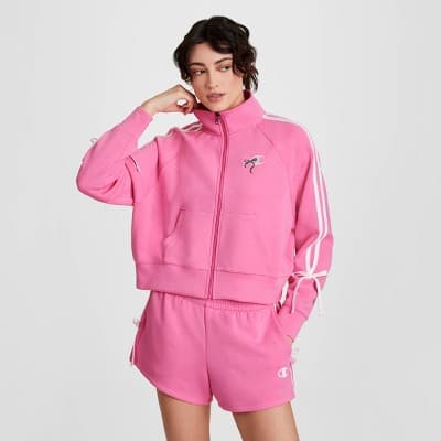 Champion Women's In the Stands Full Zip Top - Pink L