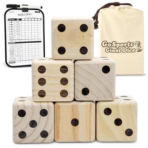 Save 50% on Giant 3.5" Wooden Playing Dice Set