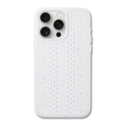Hello Lux Lace Phone Case - 15 Pro Max - White