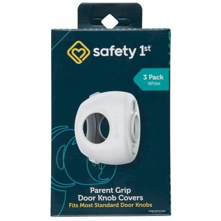 Safety 1st Parent Grip Door Knob Covers, White, 3 pack, Toddler