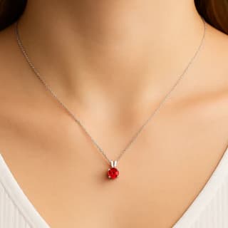 Radiant Ruby Necklace in Sterling Silver at 80% Discount