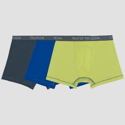 Fruit of the Loom Boys' 3pk Boxer Briefs - Gray/Blue M