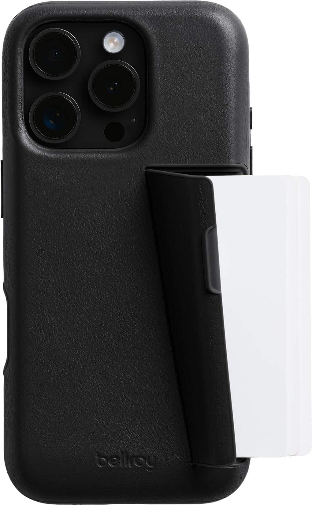 Bellroy - iPhone 16 Pro Max Leather Phone Case - 3 Card - Black