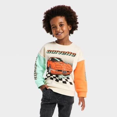Toddler Boys' Chevrolet Corvette Fleece Sweatshirt - Beige 12M