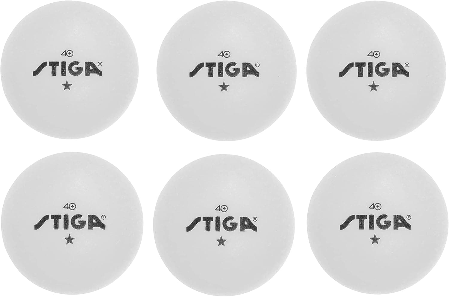 STIGA Ping Pong Balls – 6pk White 1-Star Table Tennis Balls, Official Size 40mm ABS Balls, Ultimate Durability for Indoor/Outdoor Ping Pong Tables