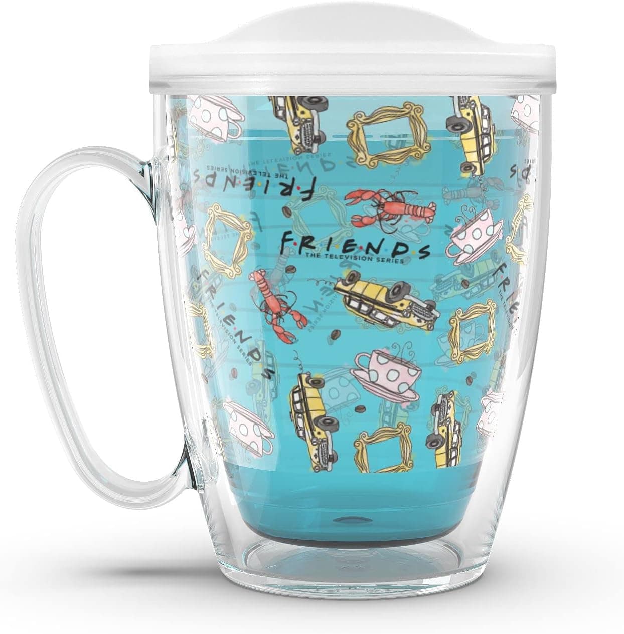 Tervis Warner Brothers - Friends All Over Pattern Insulated Tumbler 16oz Mug Blue Moon
