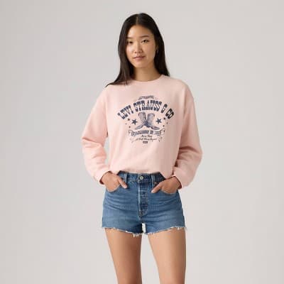 Levi's® Women's Graphic Everyday Crewneck Sweatshirt - Crystal Pink S