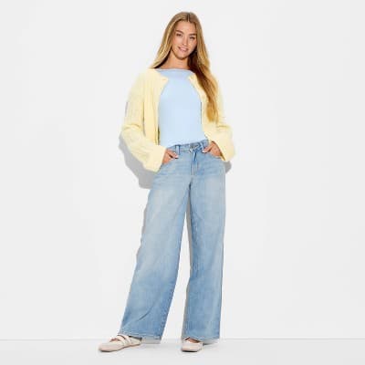 Women's Low-Rise Baggy Jeans - Wild Fable™ Blue Denim 6