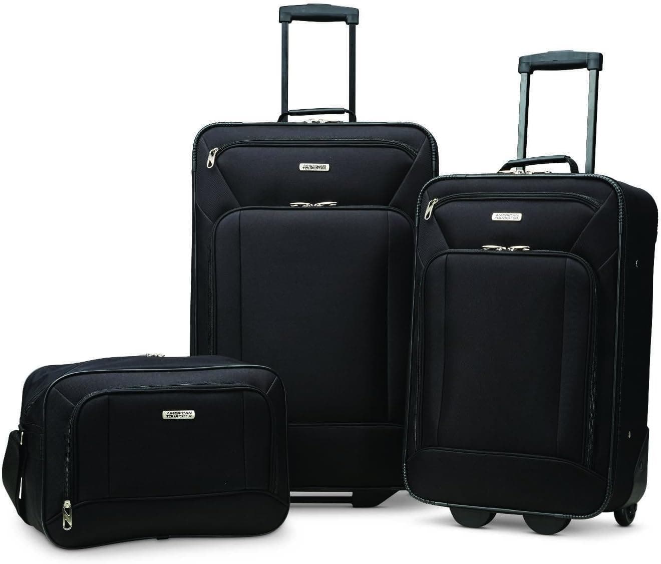 American Tourister Fieldbrook XLT Softside Upright Luggage, Black, 3-Piece Set (BB/21/25)