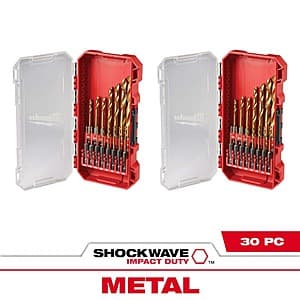 Grab a 30-Pc Milwaukee Titanium Drill Bit Set for $25.90