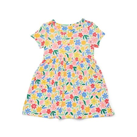 Wonder Nation Baby and Toddler Girls Play Dress with Short Sleeves, Sizes 0/3M-5T
