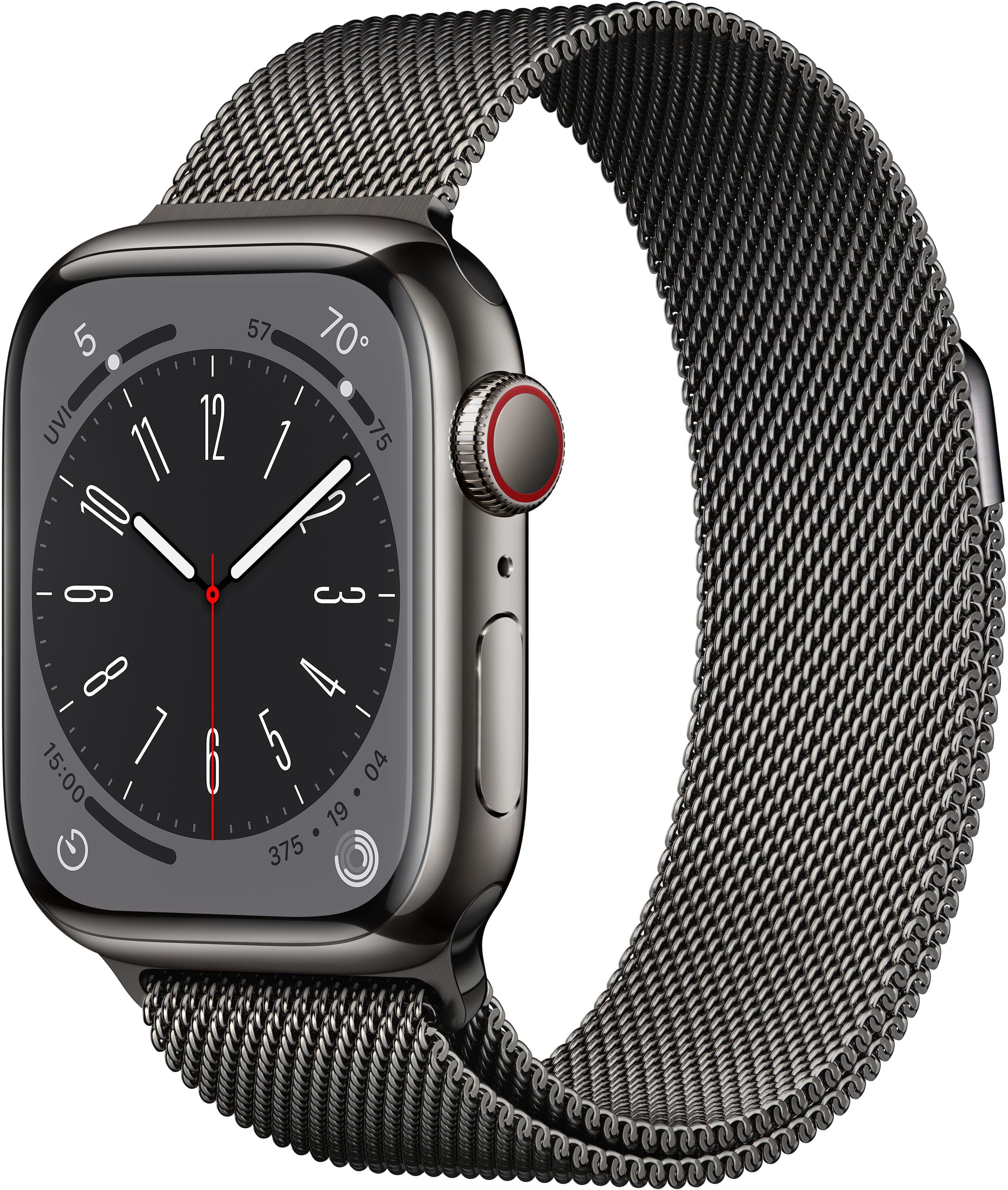 Refurbished Apple Watch Series 8 (GPS + Cellular) 41mm Stainless Steel Case with Graphite Milanese Loop - Graphite - (2022)