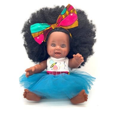 Orijin Bees Fro Love 12" Baby Bee Doll - Black Hair with Brown Eyes: Vinyl Articulated Doll for Age 4+