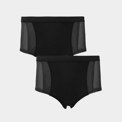 Parade Women's 2pk Boy Shorts - Eightball M: Recycled Nylon, Spandex, Mid Rise, Pull-On, Cotton Gusset, Machine Washable