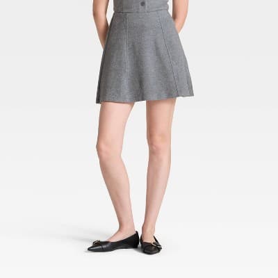 Women's Brushed Mini Skirt - A New Day™ Gray XL
