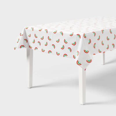 Rainbow Gradient Border Print Rectangular Table Cover - Spritz™