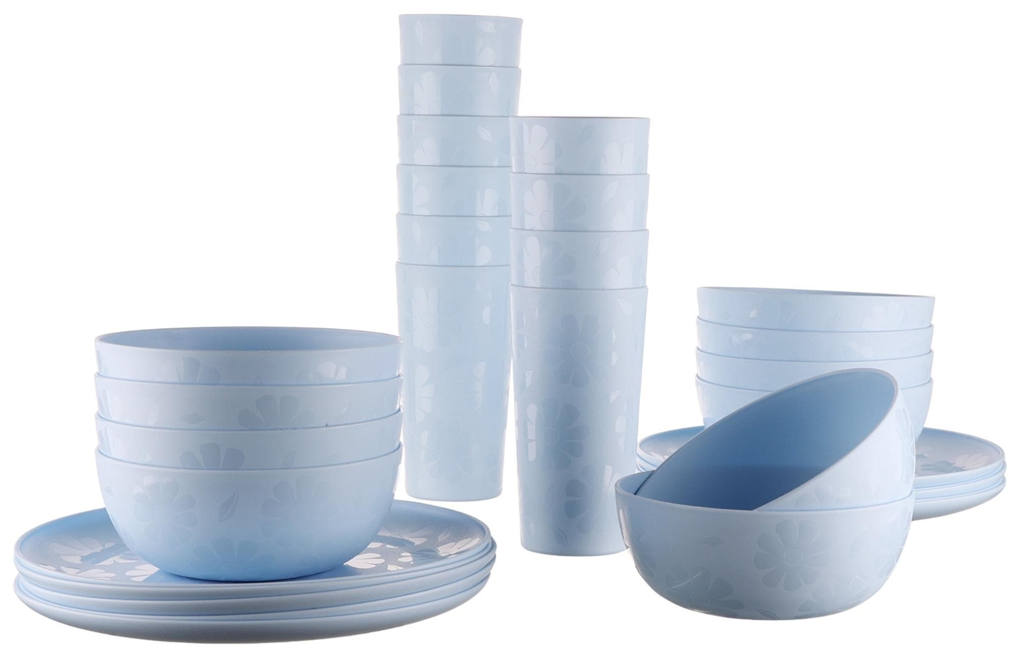 30-Piece Mainstays Plastic Etched Dinnerware Set for $19.98 at Walmart