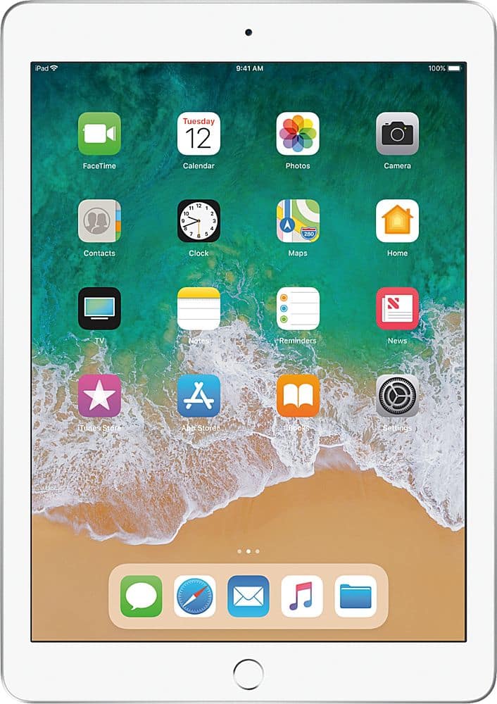 Apple - Geek Squad Certified Refurbished iPad (5th generation) with WiFi - 128GB - Silver