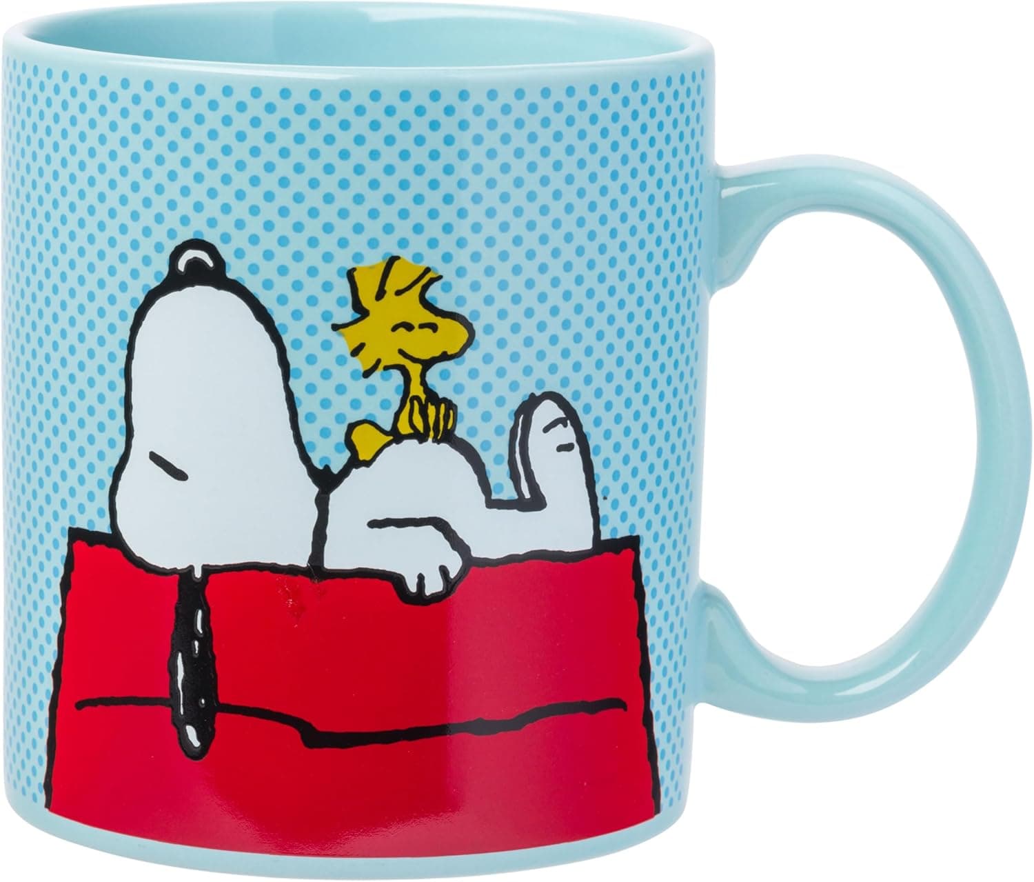 Snoopy Ceramic Coffee Mug: 20oz of Blue Dot Charm