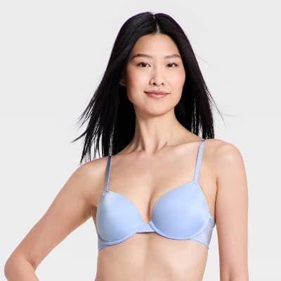 Women's Demi T-Shirt Push-Up Bra - Auden™ Light Blue 34B