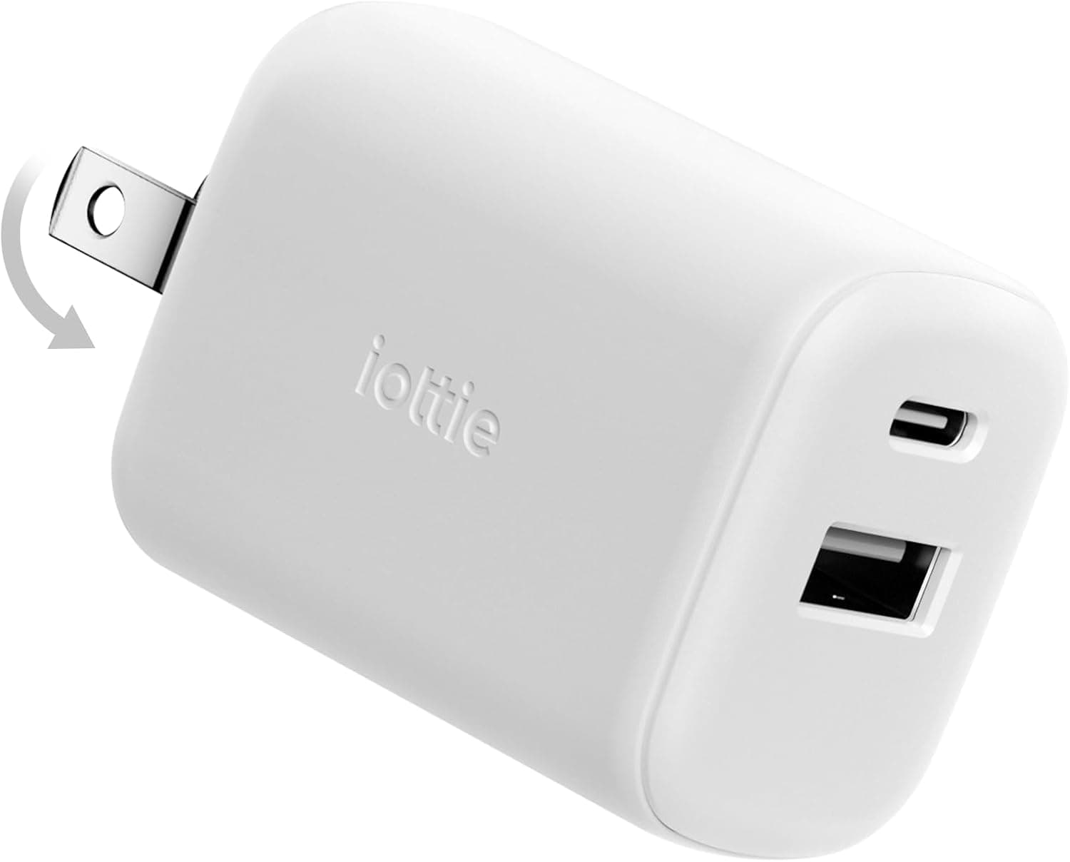 iOttie 45W Nano Wall Charger High-Speed USB-C and USB-A Power RapidVolt Adapter with GaN III Technology for Apple, Android, and Samsung Phones and Tablets