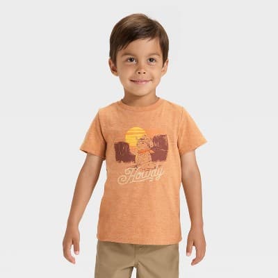 Toddler Boys' Short Sleeve Howdy Graphic T-Shirt - Cat & Jack™ Brown 12M