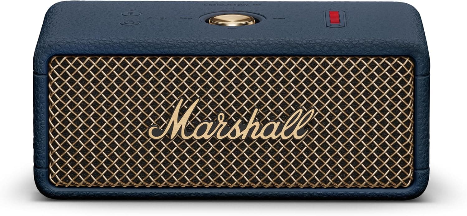 Marshall Emberton III Portable Bluetooth Speaker - Rugged Waterproof/Dust-Proof Design | Loud Stereo Sound, Deep Bass | Compact and Wireless for Travel and Outdoors - Midnight Blue