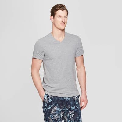 Men's Every Wear Short Sleeve V-Neck T-Shirt - Goodfellow & Co™ Gray L