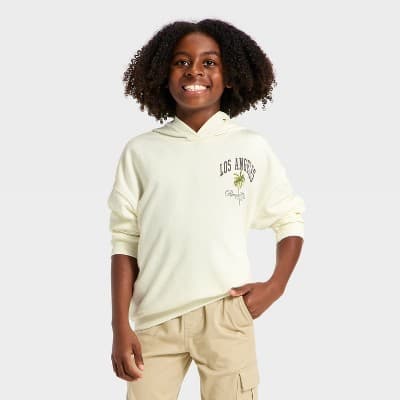 Grayson Threads Kids Boys' Oversized Hooded Sweatshirt - Cream XS