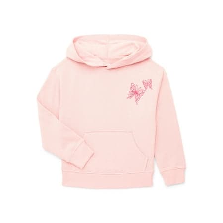 Wonder Nation Girls Long Sleeve Fleece Graphic Hoodie, Sizes 4-18 & Plus