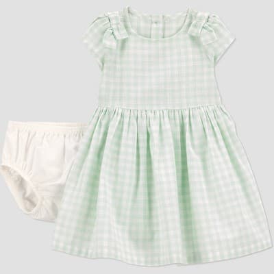 Carter's Just One You® Baby Girls' Gingham Dress - Green 6M