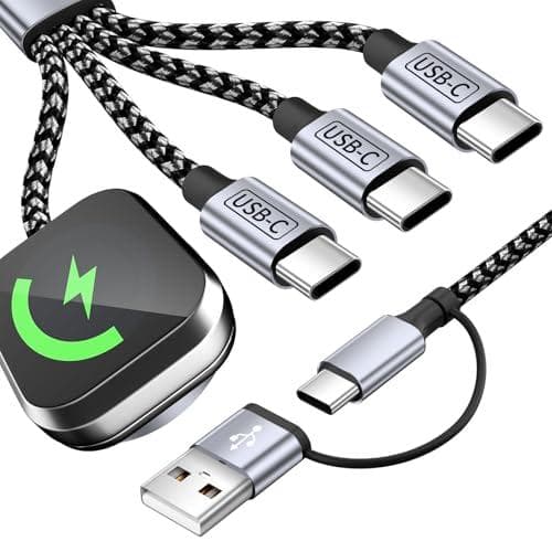 4-in-1 Travel Charging Cable with Lightning, USB-C, Micro USB