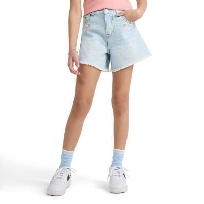 Levi's® Girls' Crochet Applique Jean Shorts - Light Wash 10