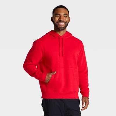 Men's Active Comfort Fleece Hooded Sweatshirt - All In Motion™ Red XXL