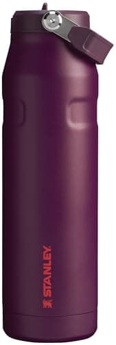 Stanley IceFlow Flip Straw 2.0 Water Bottle 36 OZ | Built-In Straw with Larger Opening | Lightweight & Leak-Resistant | Insulated Stainless Steel | BPA-Free | Plum