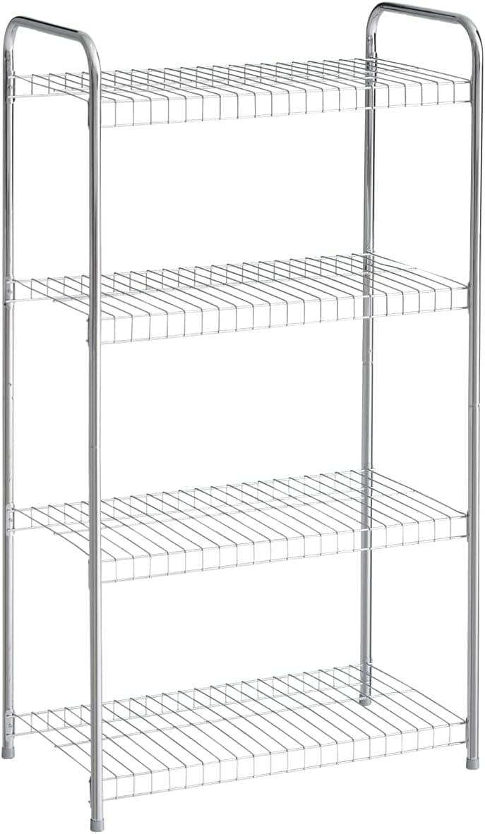 Rubbermaid 4-Tier Wire Shelf - Satin Nickel, Easy Assembly