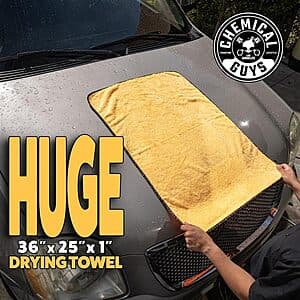 Chemical Guys Edgeless Microfiber Drying Towel in Yellow for Prime Members