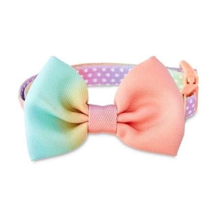 Vibrant Life Adjustable Bow Tie Fashion Dog Collar, Multicolor, S