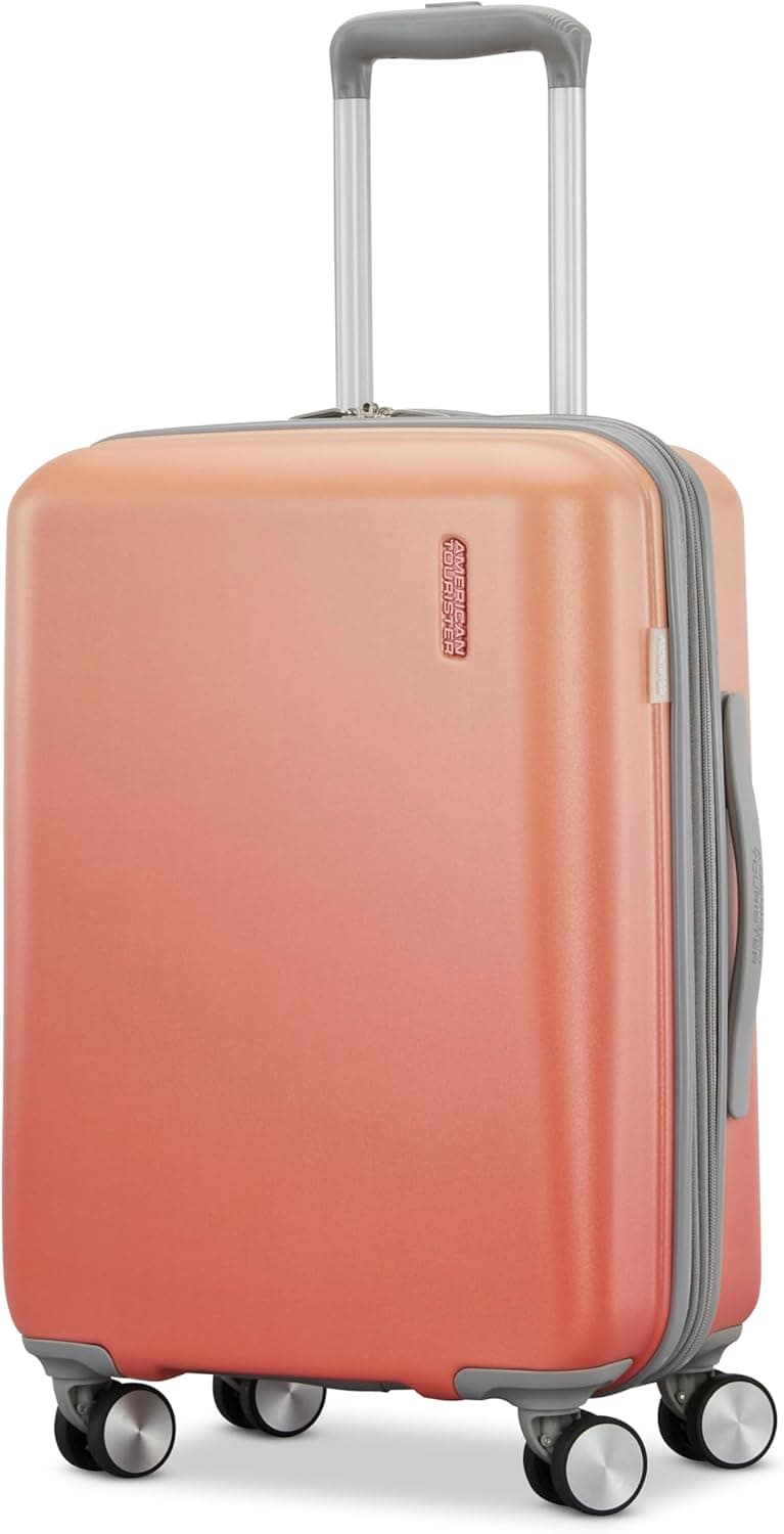 American Tourister Moonlight II Hardside Expandable Luggage with Spinner Wheels, Ombre Peach, Carry-On 20-Inch