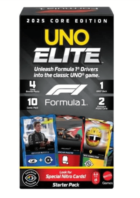 Mattel Games UNO Elite Formula 1 2025 Core Edition Amazon