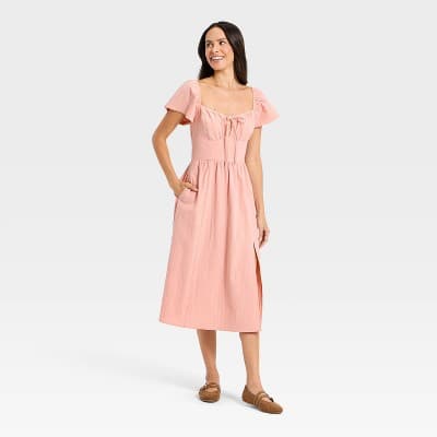 Women's Midi Dress - Universal Thread™ Pink XS