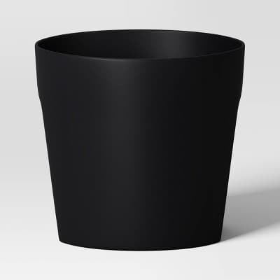 Recycled Resin Railing Indoor Outdoor Planter Pot Black 9.36"x9.36"x8.3" - Room Essentials™