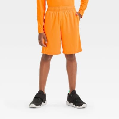 Boys' Mesh Shorts - All In Motion™ Reactive Orange XXL: Moisture Wicking, Quick Dry, Elastic Waistband