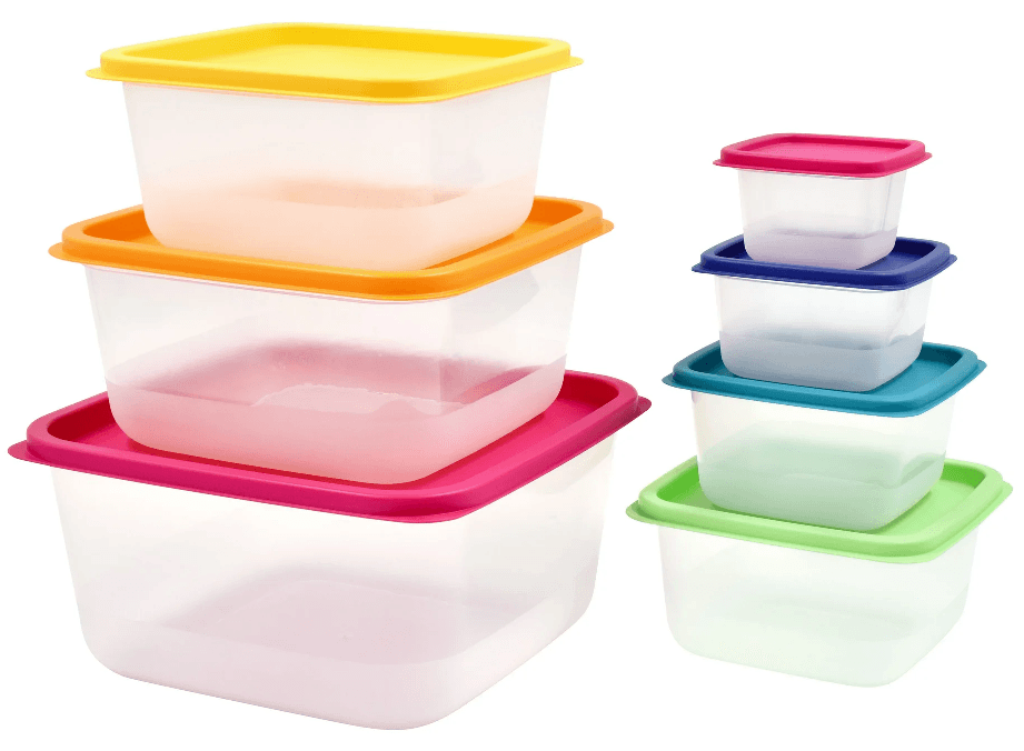 14-Count Mainstays Square Plastic Rainbow Food Storage Set Walmart
